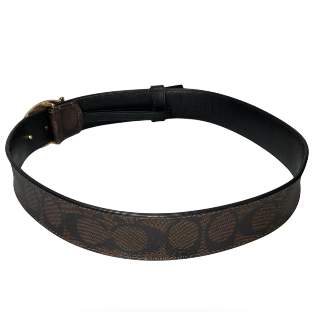 Coach Signature Buckle Belt SM Chestnut Brown - Picture 7 of 9